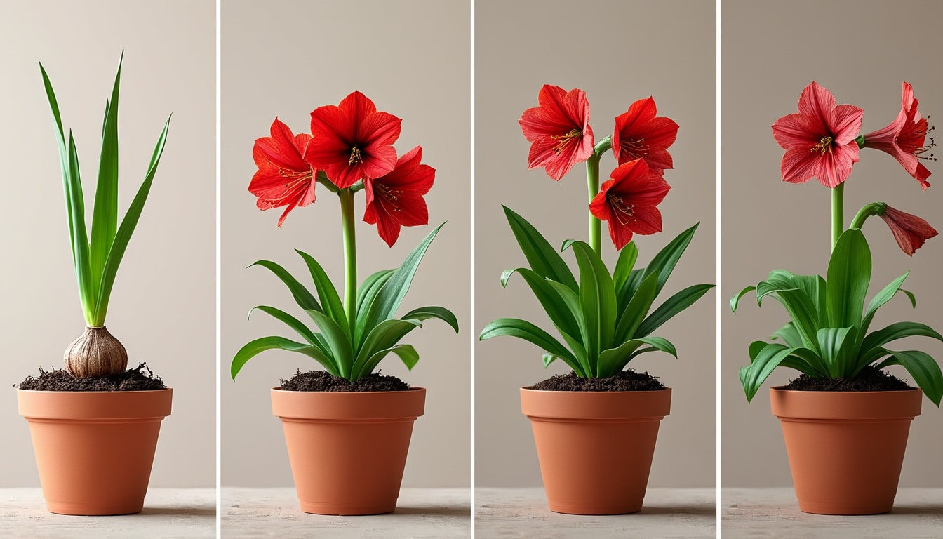 Amaryllis en pot : le cycle complet de l&rsquo;année