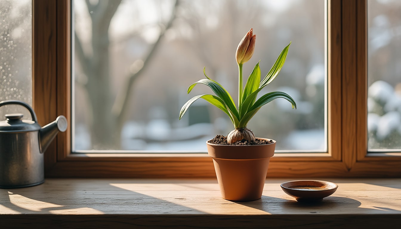 Arroser un amaryllis en hiver : la période de repos expliquée
