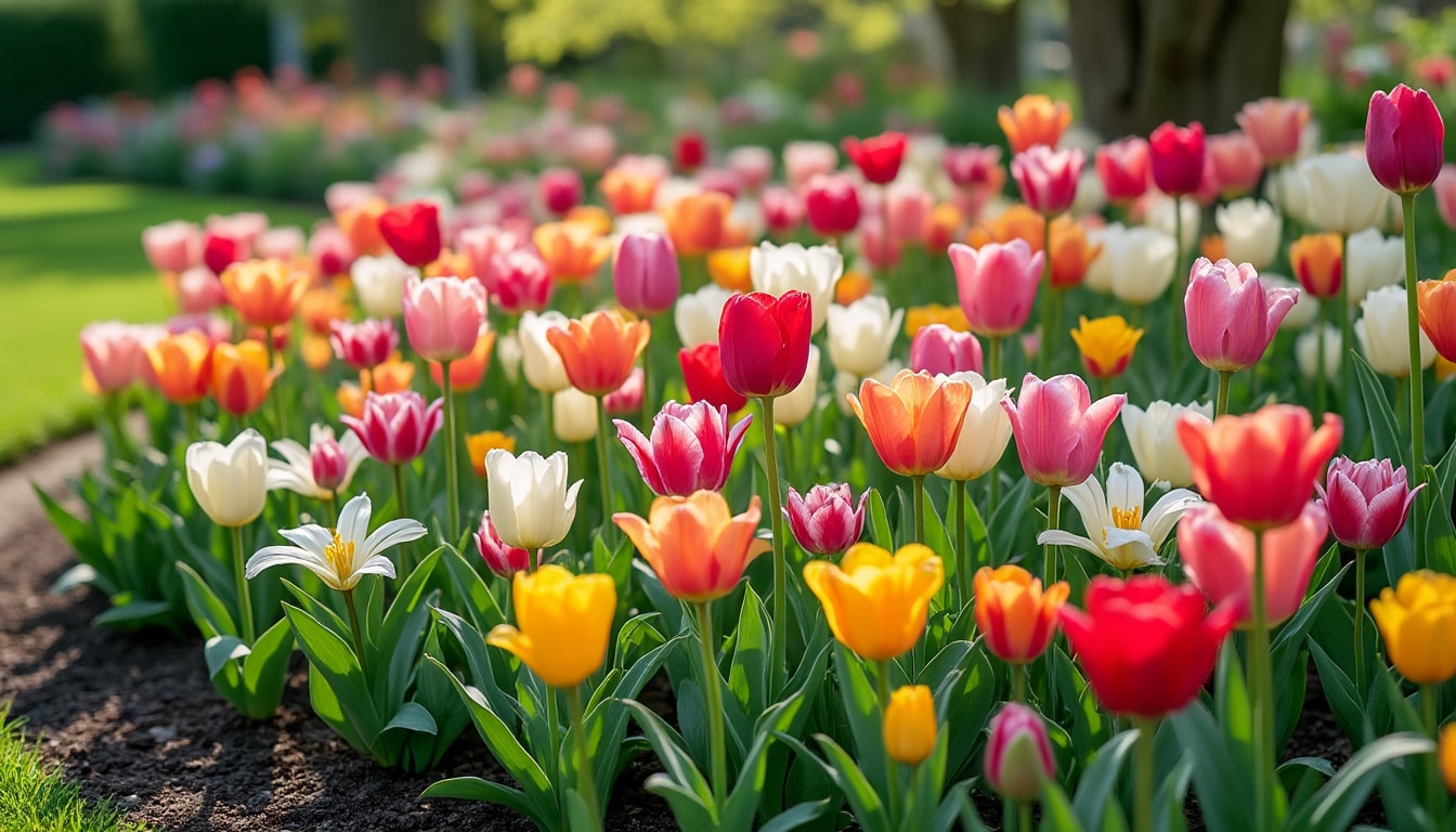 Créer un parterre de tulipes : densité, variétés et étalement des floraisons